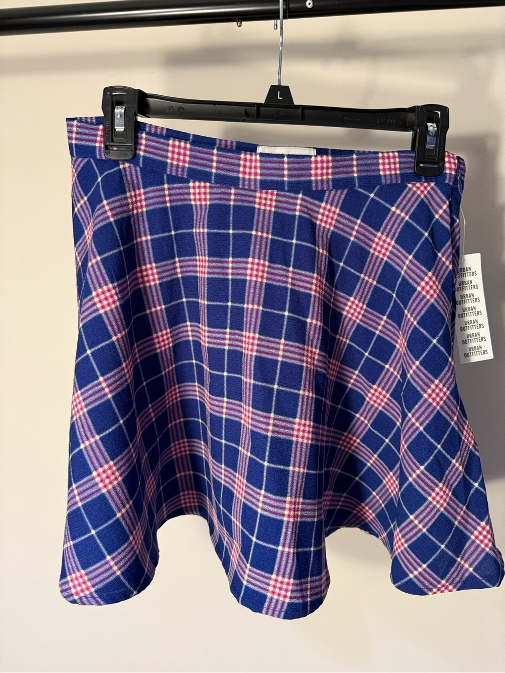 Urban Outfitters Blue and Pink Plaid Mini Skirt